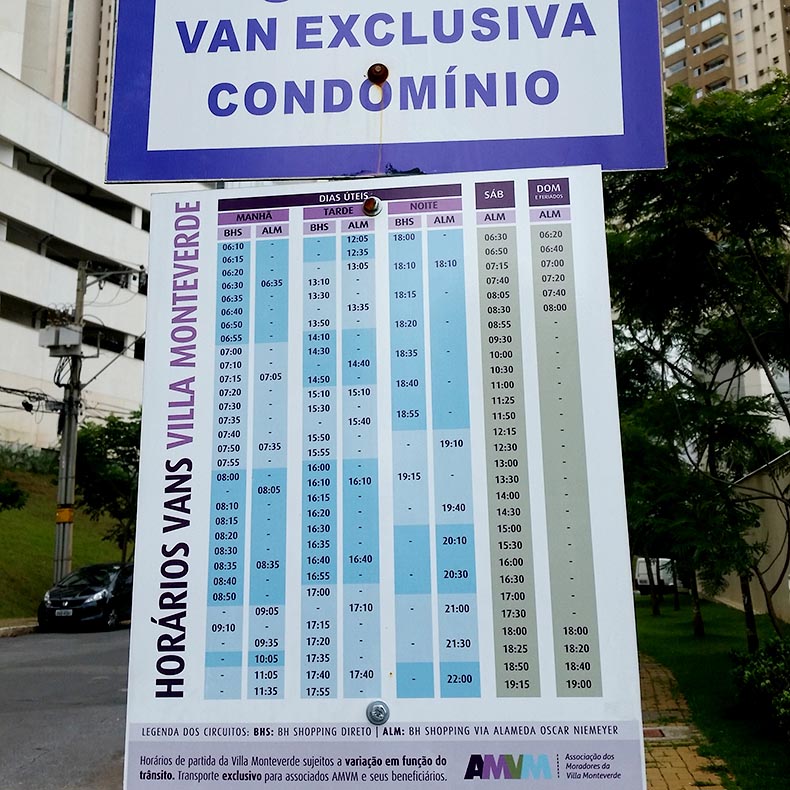 horario da van villa monte verde