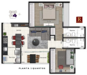 planta 2 quartos beverly hills www.viladaserrabh.com.br