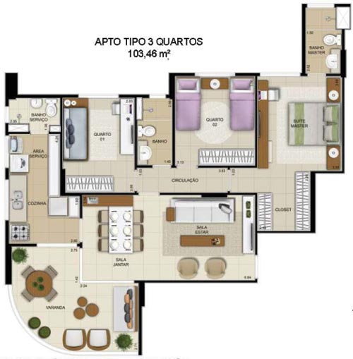 apartamento 3 quartos no inovatto vila da serra