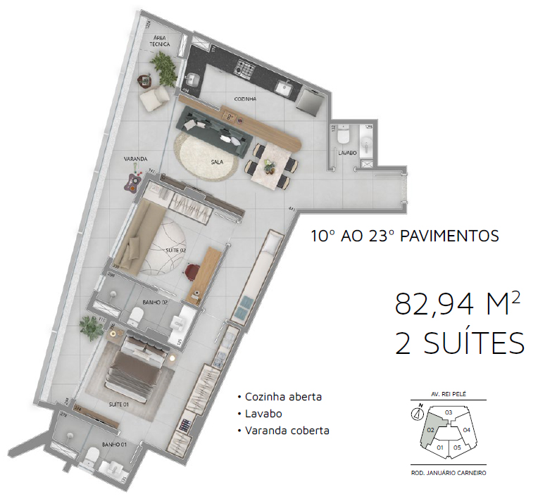 lançamento com 2 suites
