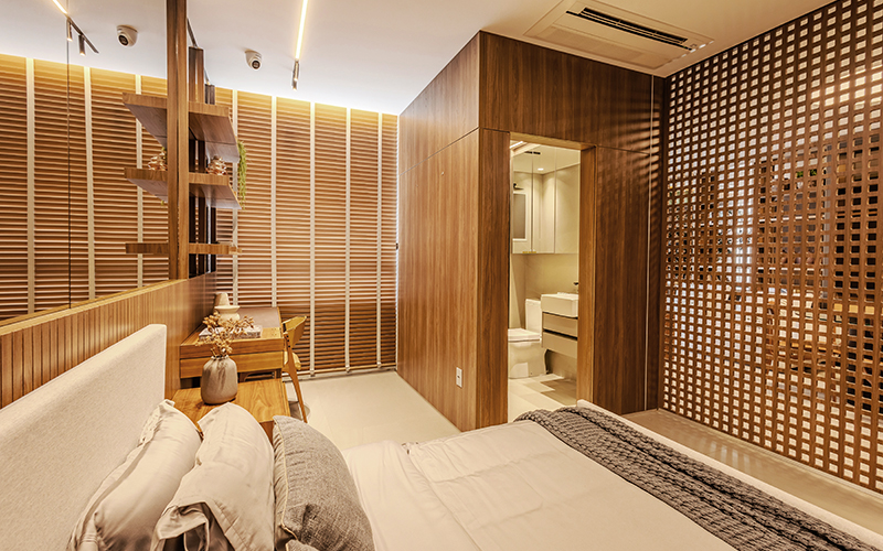 apartamento com uma suite