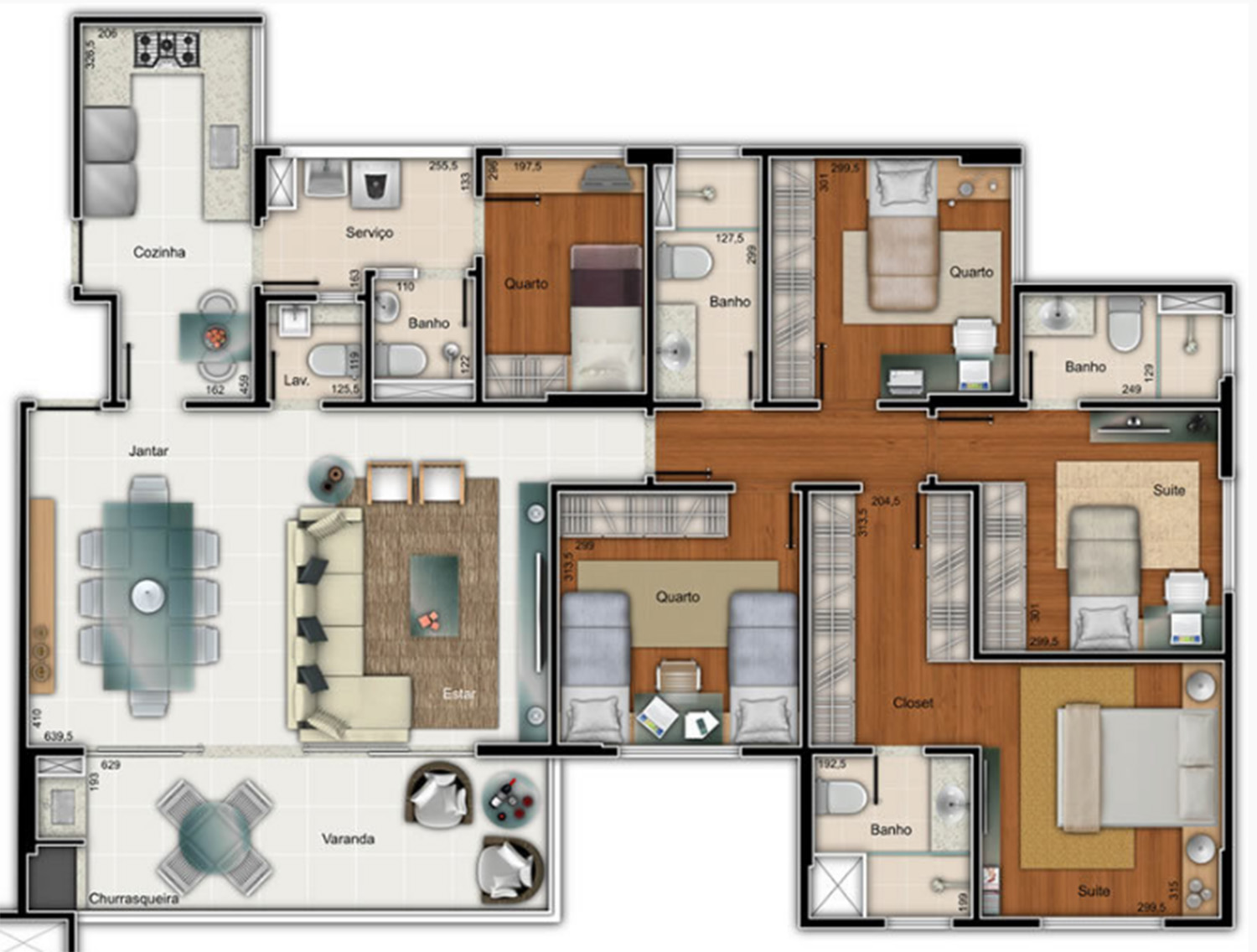 cennario apartamento 3 suites no vila da serra