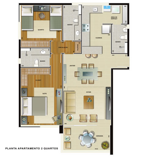 apartamento com 2 quartos no vila da serra mobiliado