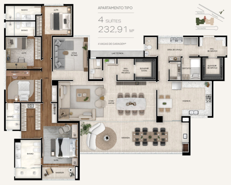 apartamento 4 suítes no vale do sereno M.Matos Citta Sereno