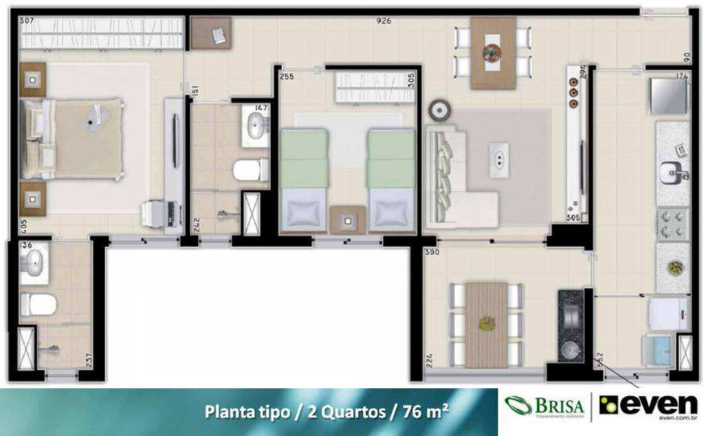 planta nouveau 2 qtos vila da serra