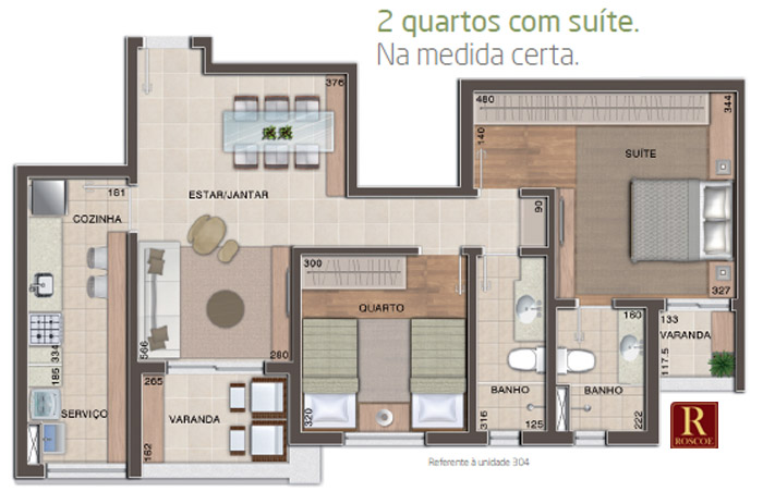 uptown 2 quartos com suite