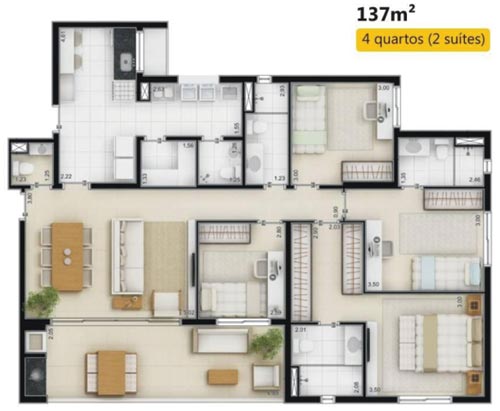 apartamento mobiliado a venda no cinecitta