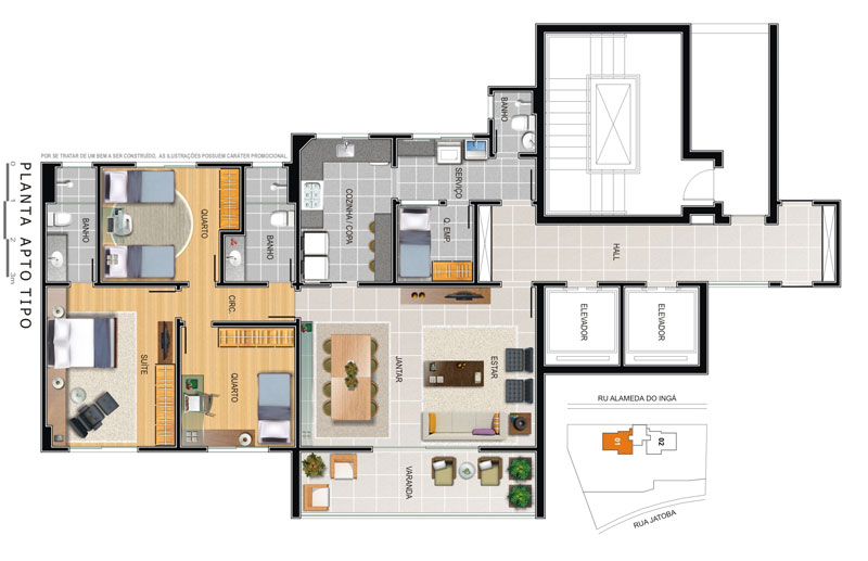 apartamento 3 quartos 3 vagas no vale do sereno