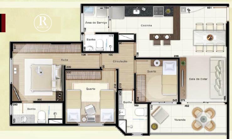 Apartamento de 3 quartos a venda no Wings