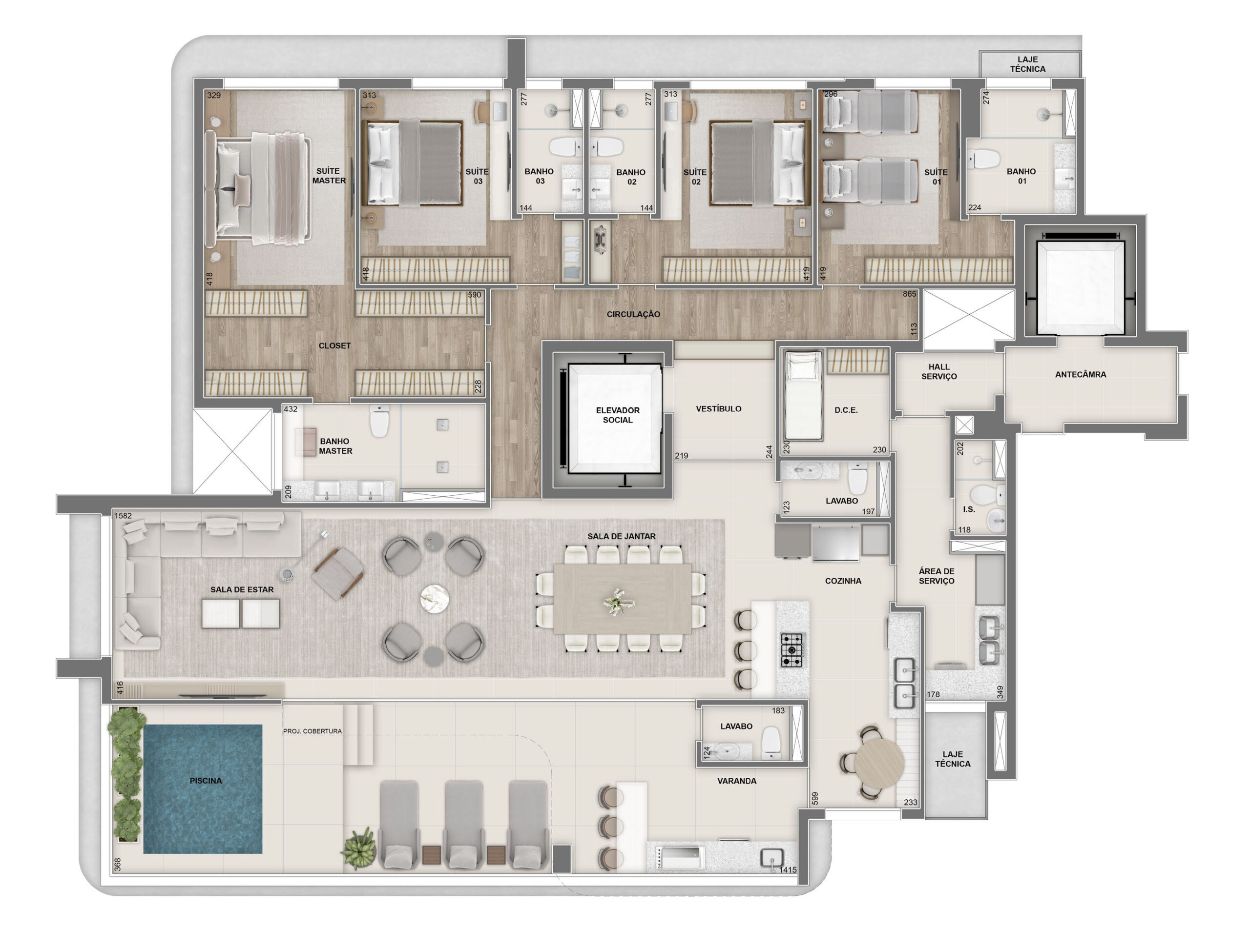cobertura linear com 4 suites a venda no vila da serra