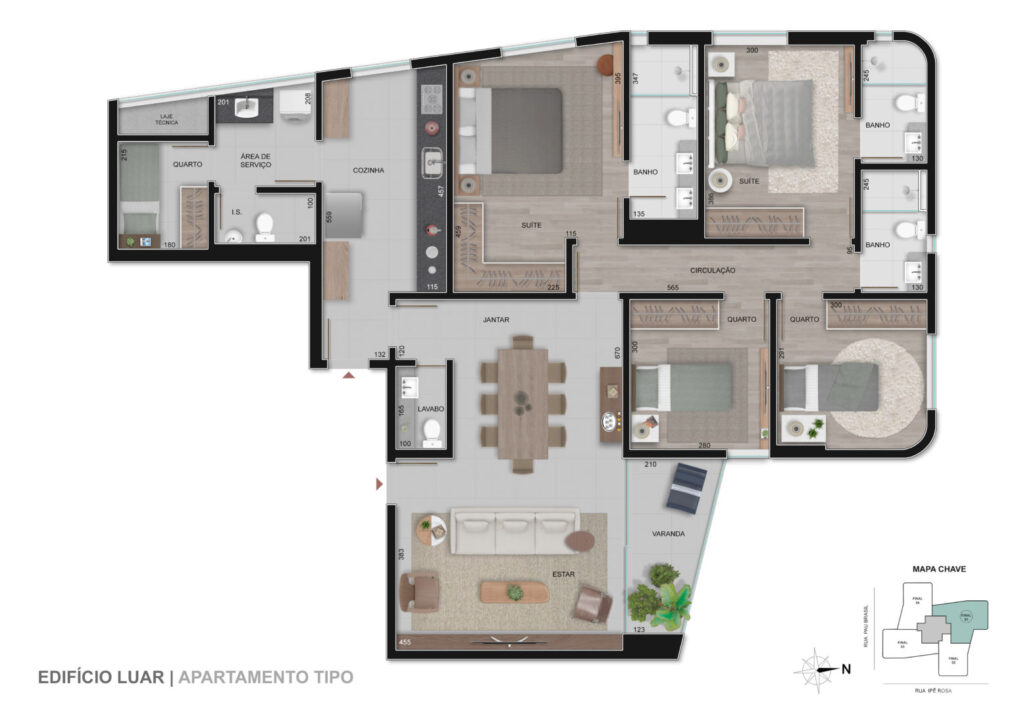 apartamento com 4 quartos e 3 vagas no vale do sereno